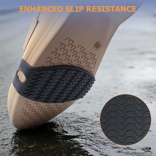 Non-Slip Shoe Grips, 2-Pack | Portable, No-Adhesive & Reusable | Instant Step-in Traction on Wet Floors and Slippery Grounds (Black)