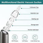 Ear Wax Vacuum Removal Kit with Carrying Case, 6 Levels Electric Strong Suction Ear Wax Remover, USB Charge Ear Wax Vacuum Cleaner, Ear Wax Suction Remover Device for Adults and Kids (Black)