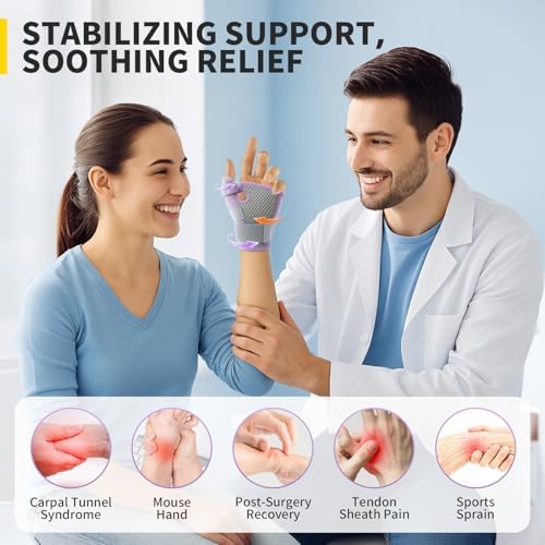 CAMBIVO Thumb Brace with Adjustable Straps, Breathable Wrist Support with Open-Palm for Arthritis, De Quervain's Tenosynovitis, Sprains, Fits Right or Left (Pink, S/M)