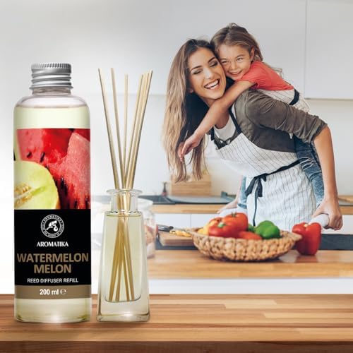 Watermelon & Melon Refill Reed Diffuser 6.8 Fl Oz - Room Diffuser Refill - Home Fragrance - Room Freshener - Fresh and Long Lasting Fragrance