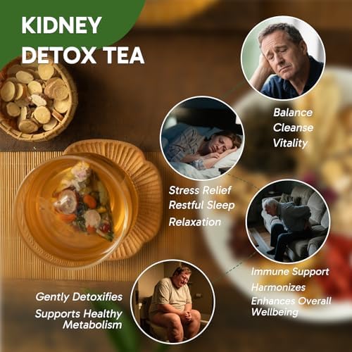 Ginseng Goji Berry Dandelion Herbal Tea – 12 Herb Kidney Cleanse Detox Blend, Chinese Herbal Tea Bags for Men & Women, Caffeine Free, 20 Eco Pyramid Tea Bags