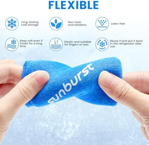 4PCS Finger and Toe Cold Gel Ice Pack,Lasting Cold Compress,Reusable Non-Toxic Finger Compression Sleeve Therapy for Finger and Toe Injuries,Arthritis,Swelling,Tendonitis,Gout or Sprain