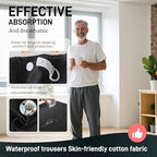 Yodilala TPU Waterproof and Leak-Proof Patient Care Long Pants,Reusable Incontinence Pants,Leak-Proof and Washable Urinary Incontinence Pants Suitable for Elderly(Gray, L)