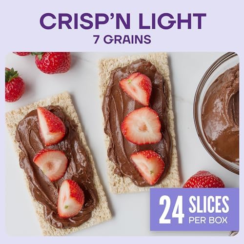 Wasa Crisp’n Light 7 Grains Crispbread, 4.9 oz (Pack of 4), Crackers, Non-GMO Ingredients, 7 Grain Blend, 20 Calories per Slice