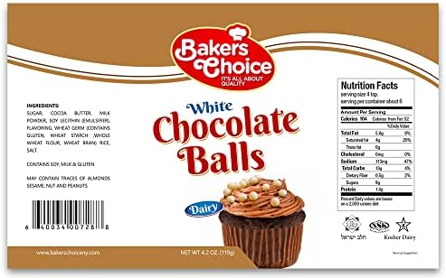 Crunchy Chocolate Pearls - White Chocolate Crispearls - Kosher Chocolate Covered Cereal Balls - Dairy - 4.2 oz. – Baker’s Choice