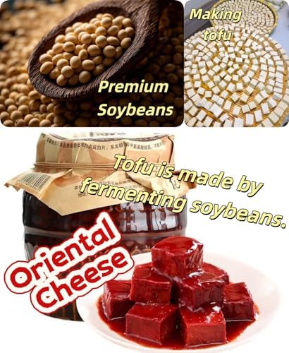 QIXINLIZY Fermented Traditional Bean Curd-large pieces Chinese Red Bean Curd-Savory Aged Bean Curd for Hot Pot,Stir-fry, Noodles, Porridge12 oz (340g)