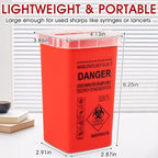 1 Quart (3-Pack) Sharps Container for Home Use, Needle Disposal Containers, Biohazard Containers, Syringe Disposal, Small Portable Container for Travel, Professional Sharp Waste Disposal
