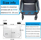 Wheelchair Tray Table with Cup Holder, Removable Lap Tray, Portable Wheelchair Desk Accessories for Eating, Reading, Resting, Fits Width of Armrests of 16" - 20", Gray