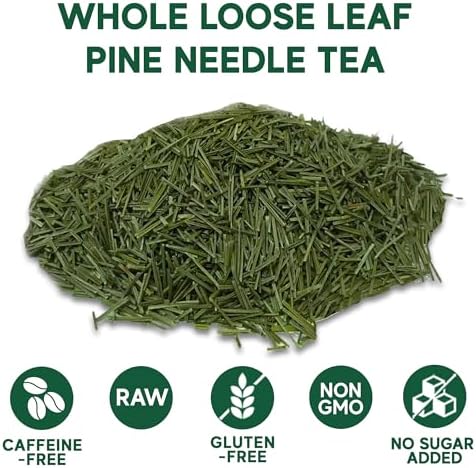 Sou Zen Pine Needle Tea Loose Leaf 4oz (113g) | Premium Quality Wild from Korean Pine Tea Leaves | Raw, Non-GMO and Caffeine-Free | Herbal Tea with No Preservatives | Chinese Medicinal Herb