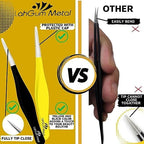Super Sharp Pointed Tweezers Precision Fine Point Tip Ingrown Hair Removal Kit - Extra Thin Stainless Facial Hair Remover for Face