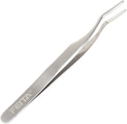 False Eyelash Applicator - FEITA Professional Curved Eyelashes Extension Tweezer for Easy Lashes Application and Removal - Silver - 1Pc