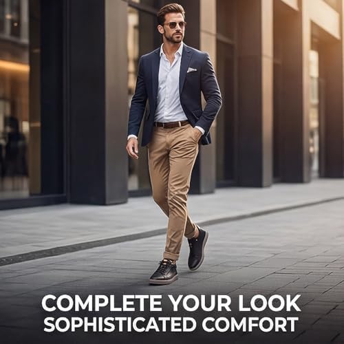 Elevator Shoes for Men, 2.36" Height Increasing High Top Sneakers with Hidden Insoles, Casual Dress Leather Shoes, Non-Slip Sole