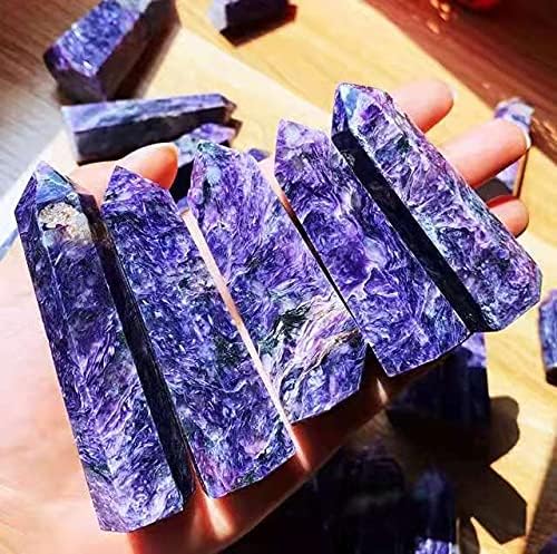1pc 70mm-85mm Rare Point charoite Quartz Healing Crystal Towers for Decoration