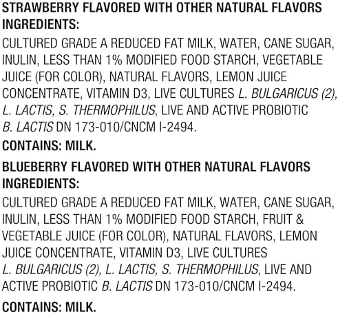 Activia Probiotic Dailies Strawberry and Blueberry Low Fat Yogurt Drinks, Delicious Daily Probiotic Yogurt Drinks to Help Support Gut Health, 3.1 fl oz, 8 Count