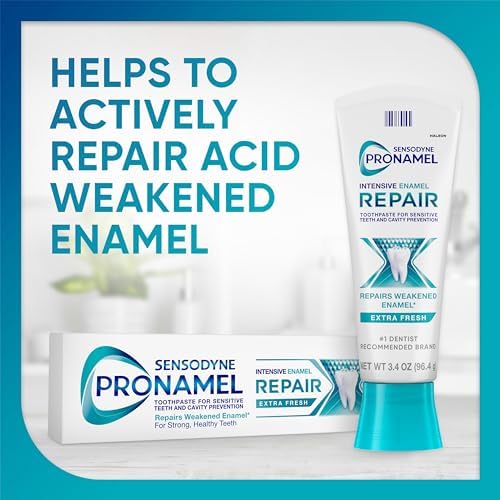 Sensodyne Pronamel Intensive Enamel Repair Toothpaste for Sensitive Teeth, to Reharden and Strengthen Enamel, Extra Fresh - 3.4 Ounces (Pack of 3)