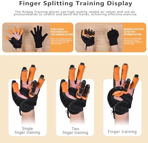 Rehabilitation Robot Gloves for Stroke Recovery Hemiplegia Finger Hand Function Rehabilitation Therapy Arthriti Glove (Left Hand, M)