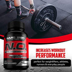 N.O. Nitric Oxide Booster with L-Arginine, L-Citrulline - Non-GMO, Gluten-Free, Vegan - Pre-Workout Supplement for Muscle Growth, Stamina, Energy, Pumps, Vascularity - 60 Capsules
