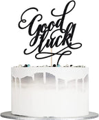Good Luck Cake Topper - Graduation, Retirement, Going Away, Relocation, Office Work, Farewell Party Decorations (Black)