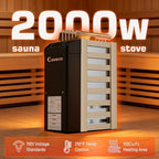 2KW Sauna Heater, Sauna Heater 110V with Plug in, Electric Sauna Heater No Wiring Required Plug and Play,Suitable for Saunas Ranging from 70 to 100 Cubic Feet, Adjustable Temp & 3H Timer