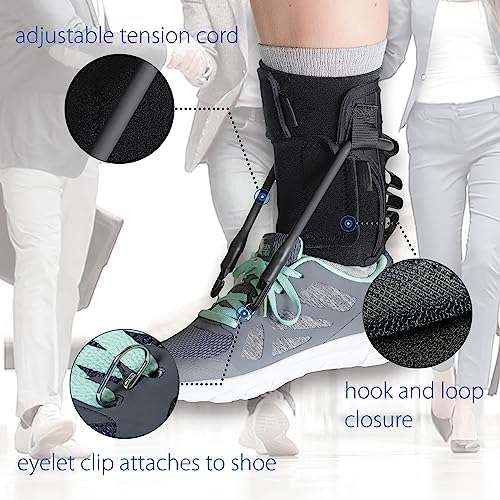 Core Products FootFlexor Foot Drop Brace - Soft Ankle Foot Orthosis (AFO) for Walking Support - Drop Foot Brace for Men & Women, Medium/Large