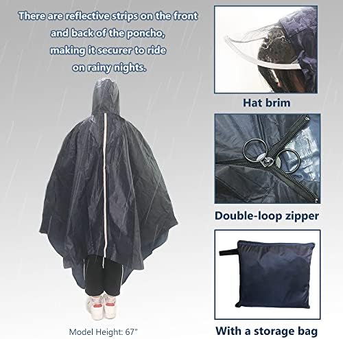 SunMelt Elderly Mobility Scooter Poncho, Wheelchair Rain Cape Cover Bicycle Protective Coat for Snow Dust Sleet Resistance, 64 In x 69 In