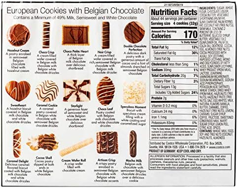 European Cookies LIMITED EDITITON Kirkland Signature with Belgian Chocolate, 49.4 Ounce