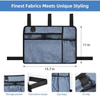 Dark Blue Walker Storage Bag with Cup Holder - Foldable Water Resistant Large Capacity Basket, Armrest Accessories for Folding Walkers Rollators Seniors Elderly Handicap