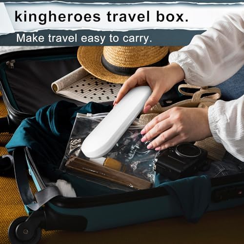kingheroes Electric Toothbrush Set, Comes with 8 Brush Heads & Travel Case,4 Modes with 2 Minutes Built in Smart Timer, One Charge for 60 Days, 42000 VPM Motor (Black)