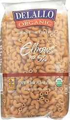 DELALLO Organic Whole Wheat Elbows #52, 16 OZ