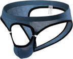 Mens Open Front Jockstrap Low Waist Button Closure Triangle Briefs Underwear Underpanties