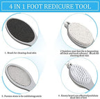 Sieral 4 Pcs Foot Scrubber 4 in 1 Feet Brush for Use in Shower with Pumice Stone, Foot Rasp and Sandpaper, Feet Scrubber Brush for Dead Skin and Shower, Skin Remover