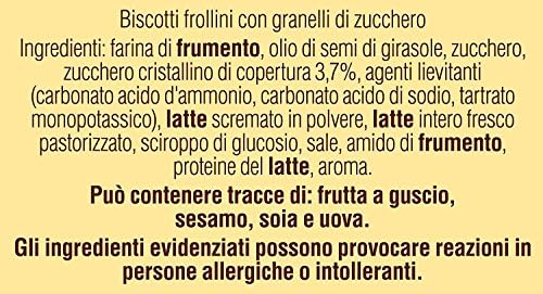 Mulino Bianco: "Galletti" shortbread with sugar granules - 12.3 Oz (350g) Pack of 4[ Italian Import ]