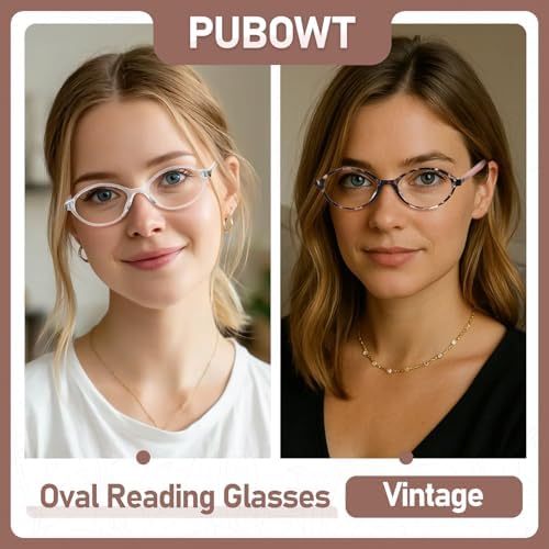Oval Reading Glasses Women Men Blue Light Blocking Small Computer Readers Retro Fashion Frame Vintage Eyewear PT2009