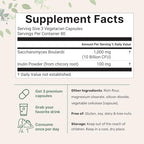 Micro Ingredients Saccharomyces Boulardii Probiotics 10 Billion CFU with Prebiotics, 240 Vegetarian Capsules | 2-in-1 Probiotic & Prebiotic Blend | Added Inulin from Chicory Root | Non-GMO