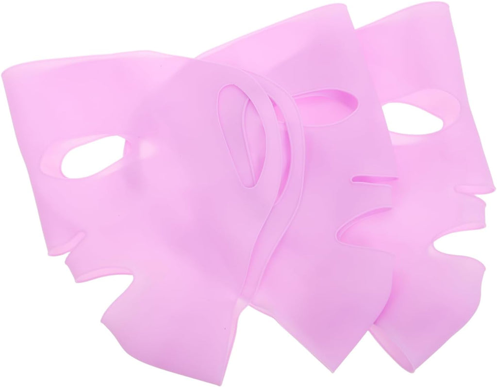 minkissy 3pcs Silicone Facial Mask Covers with Ear Hooks Reusable Skincare Tool for Enhanced Absorption and Fit for Night Face Masks Routine
