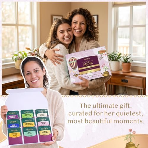 Limited Edition - Mothers Day Gifts for Mom from Son, Daughter | Assorted Tea Gift Set - 9 Tea Variety Pack | Long Leaf Pyramid Tea Bags | Mothers Day Gifts for Mom/Grandmother | VAHDAM