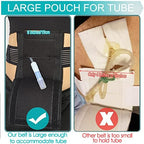 Breathable Feeding Tube Belt Pouch G Tube Holder with Sponge Pad for Gastrostomy J Peg Peritoneal Dialysis PD Catheter Tubing Line Accessories Women Men Black Large