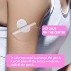 HONYOU 60Pack Freestyle 14 Day Sensor Patch & Libre 3 Plus Sensor Covers Waterproof Adhesive Patches CGM Tape Clear Bandage, Hypoallergenic Latex-Free Breathable, No-Glue Central with No Hole Design