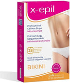 Gel Bikini Wax Strips for Body - 12pcs - Hypoallergenic, Ready-To-Use & Gentle Bikini Wax Strips For Smooth Skin Results - Effective Hair Removal at Home