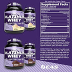 EAS 100% Platinum | 3 Ultra-Platinum Whey Proteins | Increase Size & Strength | 25g Protein, 5.5g BCAAs | 5 Pound (Vanilla Ice Cream)