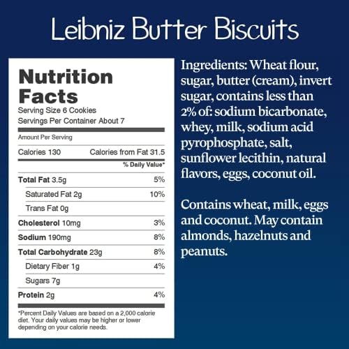 Bahlsen Leibniz Butter Biscuits (16 pack) | Our classic original buttery biscuits (7 ounce boxes)