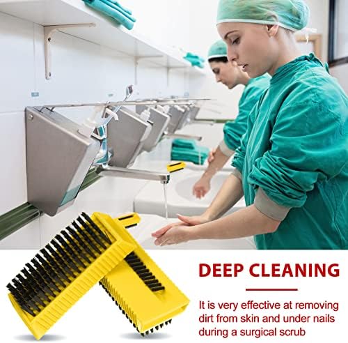 Boao 5 Pcs Hand Scrub Brushes for Nail Cleaning Fingernail Brush Soft Non Disposable Scrub Brush Plastic Hands Nail Cleaning Brushes for Men Women Kids (Yellow and Black)