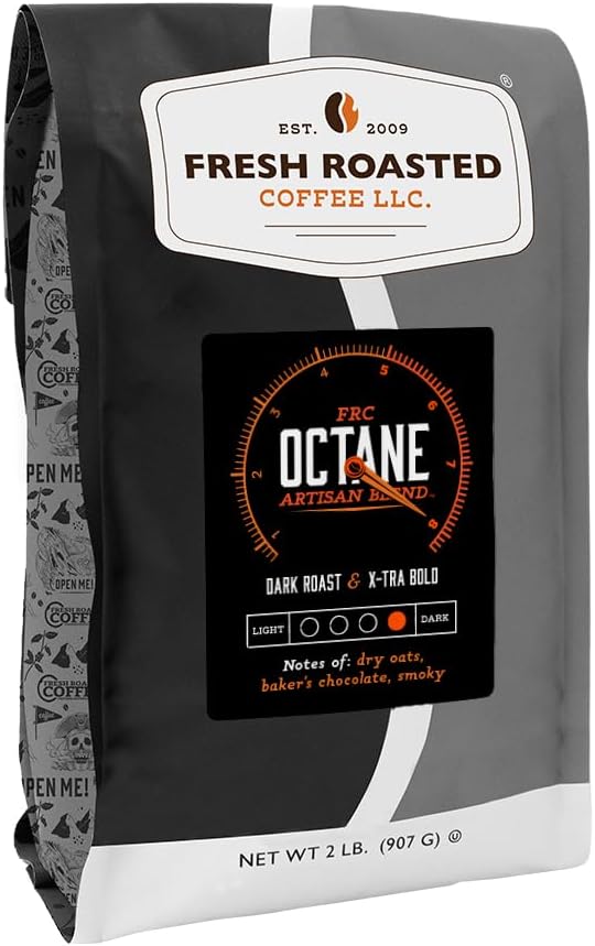 Fresh Roasted Coffee, Octane, 2 lb (32 oz), Dark Roast, Kosher, Whole Bean