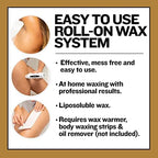 Waxup Gold Roll On Hair Removal Cartridge, Depilatory Roller Refill for Legs and Arms 3.88 Ounce / 110g (4 Pack) - Wax Warmer and Strips Not Included