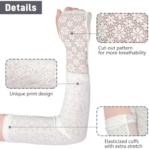 Lace Ice Arm Sleeves for Women, Sleeves to Cover Arms for Women, Sun Flower UV Sleeves