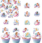 36pcs Edible Mermaid Cupcake Toppers Wafer Paper Under the Sea Cake Topper Decorations Mermaid Princess Cupcake Picks for Ocean Theme Birthday Baby Shower Supplies