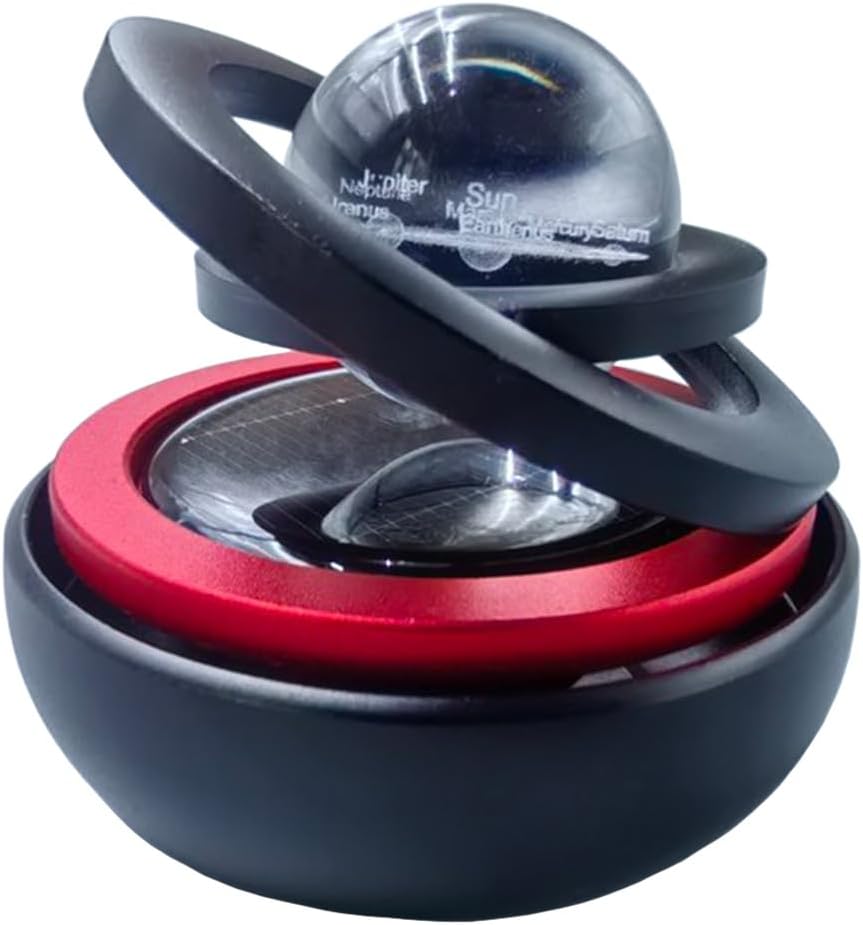 Solar Powered Car Perfume Aromatherapy Diffuser, Car Interior Dashboard Decoration for Car Office Home, Oil or Perfume Pad Not Include (Black)