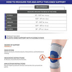 Champion Elastic Knee Support Compression Sleeve, with Flexible Stays, Gray (Side Stays), Small