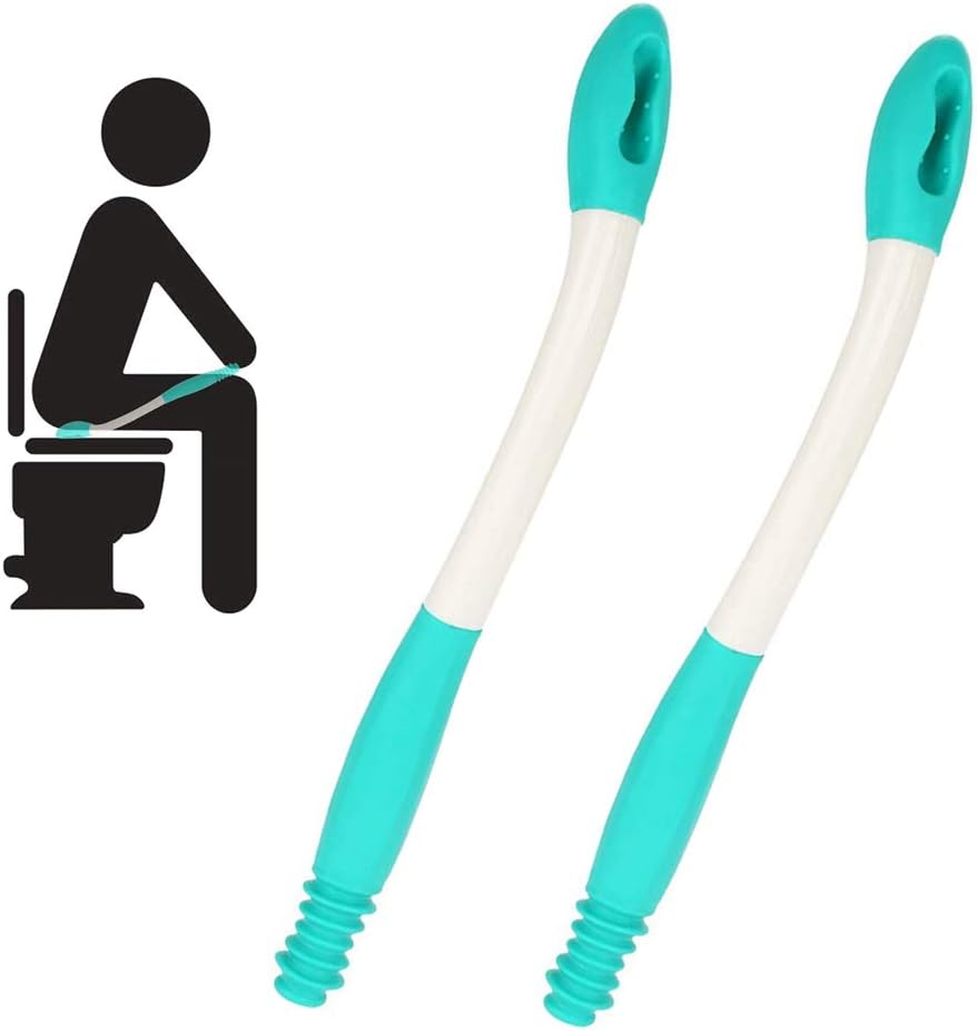 DPOWERFUL Self-Assist Toilet Mobility Aid Self Wipe Assist Tissue Holder Tool Long Reach Toilet Tissue Grip Motion Assistance Supplies 2 Pack