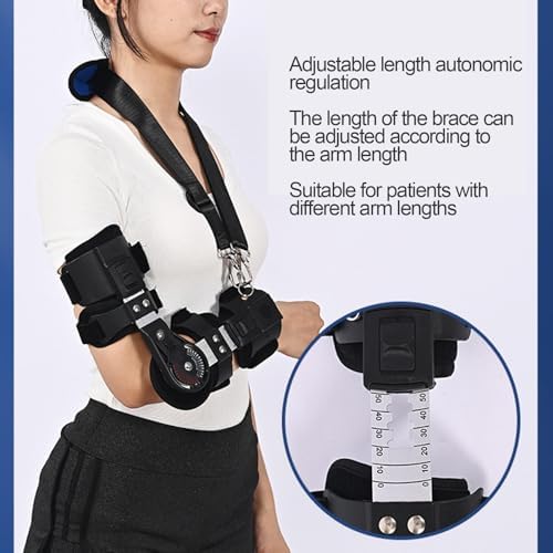 PopieL Elbow Joint Protective Gear Adjustable Elbow Brace Fracture Side Ligament Fixation Bracket Elbow Splint Immobilizer, One Size,right